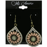 Mi Amore Flower Dangle-Earrings Gold-Tone/Pink