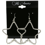 Mi Amore Star Dangle-Earrings Silver-Tone