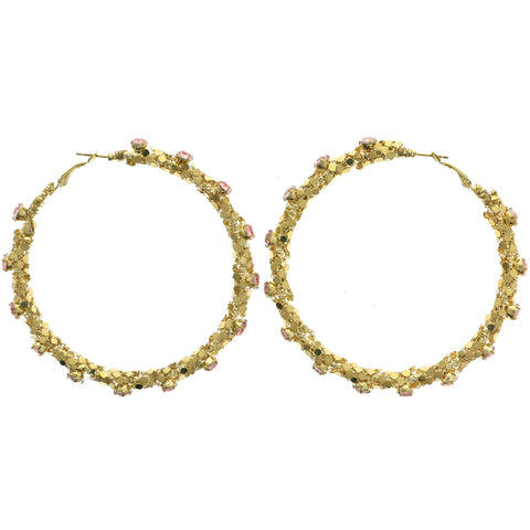 Mi Amore Hoop-Earrings Gold-Tone/Pink