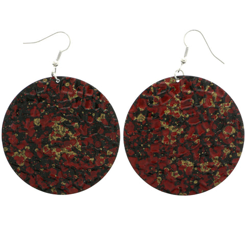 Mi Amore Textured Dangle-Earrings Black/Red