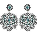 Mi Amore Filigree Dangle-Earrings Silver-Tone/Blue
