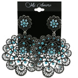 Mi Amore Filigree Dangle-Earrings Silver-Tone/Blue