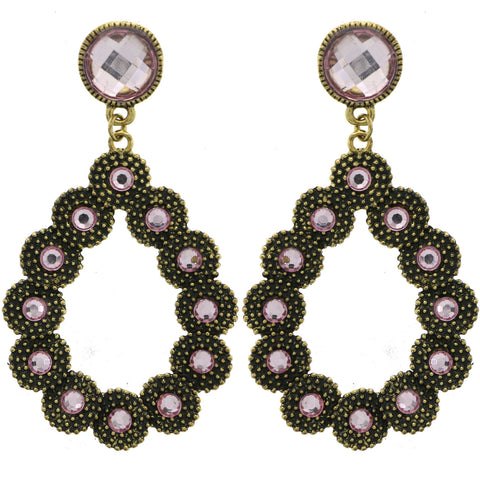 Mi Amore Dangle-Earrings Gold-Tone/Pink
