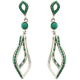 Mi Amore Dangle-Earrings Silver-Tone/Green