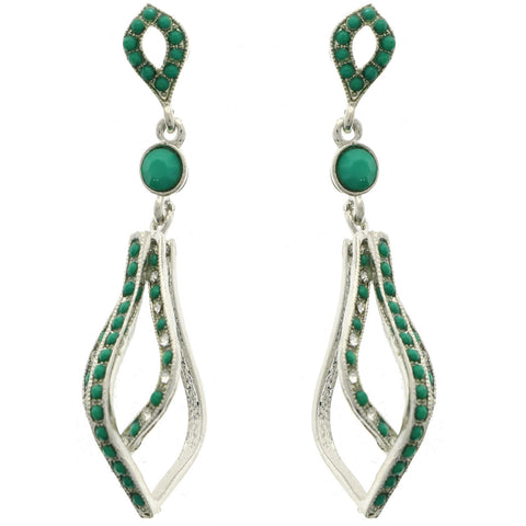 Mi Amore Dangle-Earrings Silver-Tone/Green