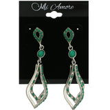 Mi Amore Dangle-Earrings Silver-Tone/Green
