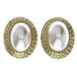 Mi Amore Post-Earrings White/Gold-Tone