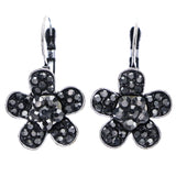 Mi Amore Antiqued Flower Dangle-Earrings Silver-Tone
