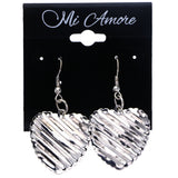 Mi Amore Heart Dangle-Earrings Silver-Tone