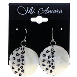 Mi Amore Cheetah Print Dangle-Earrings White/Black