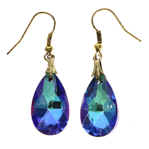 Mi Amore Antiqued Dangle-Earrings Blue/Green