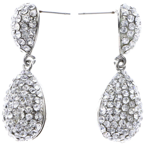 Mi Amore Drop-Dangle-Earrings Silver-Tone
