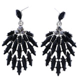 Mi Amore Drop-Dangle-Earrings Black/Silver-Tone