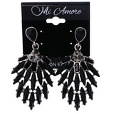 Mi Amore Drop-Dangle-Earrings Black/Silver-Tone
