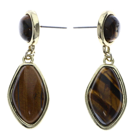 Mi Amore Drop-Dangle-Earrings Brown/Gold-Tone