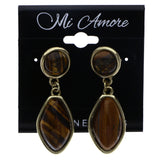 Mi Amore Drop-Dangle-Earrings Brown/Gold-Tone