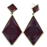 Mi Amore Drop-Dangle-Earrings Purple/Gold-Tone