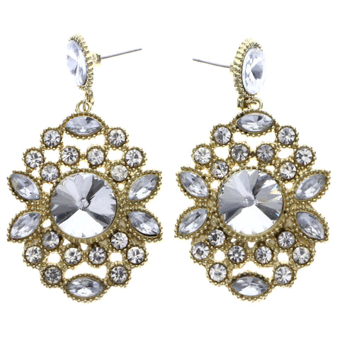 Mi Amore Drop-Dangle-Earrings Silver-Tone/Gold-Tone