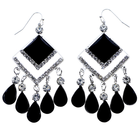 Mi Amore Dangle-Earrings Silver-Tone/Black