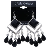 Mi Amore Dangle-Earrings Silver-Tone/Black