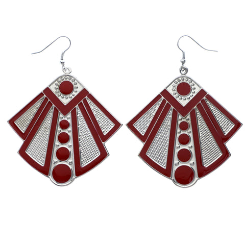 Mi Amore Dangle-Earrings Silver-Tone/Red