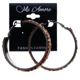 Mi Amore Hoop-Earrings Silver-Tone/Red