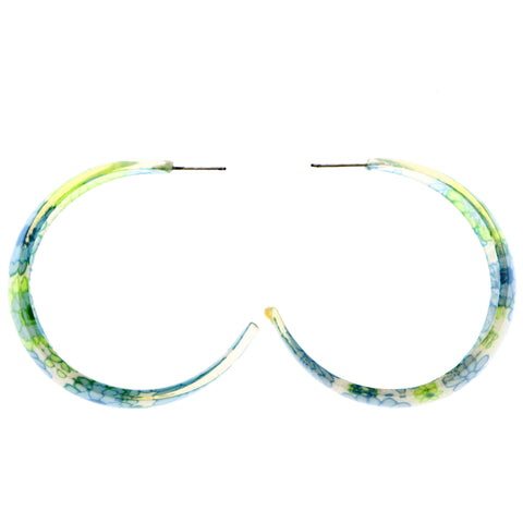 Mi Amore Flower Dangle-Earrings Green/White