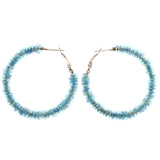 Mi Amore AB Finish Hoop-Earrings Blue/Silver-Tone