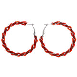 Mi Amore Hoop-Earrings Red/Silver-Tone