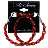 Mi Amore Hoop-Earrings Red/Silver-Tone