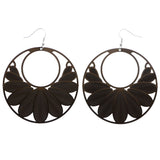 Mi Amore Leaf Dangle-Earrings Brown
