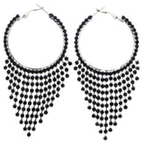 Mi Amore Hoop-Earrings Black/Silver-Tone