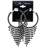 Mi Amore Hoop-Earrings Black/Silver-Tone