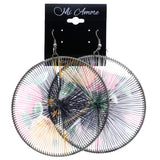 Mi Amore String Art Flower Dangle-Earrings Multicolor & Silver-Tone