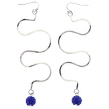 Mi Amore Dangle-Earrings Silver-Tone/Blue