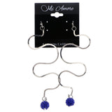 Mi Amore Dangle-Earrings Silver-Tone/Blue