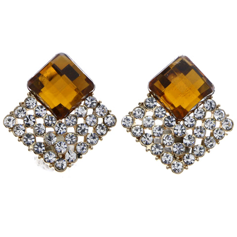 Mi Amore Post-Earrings Orange/Silver-Tone