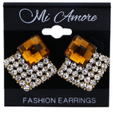 Mi Amore Post-Earrings Orange/Silver-Tone