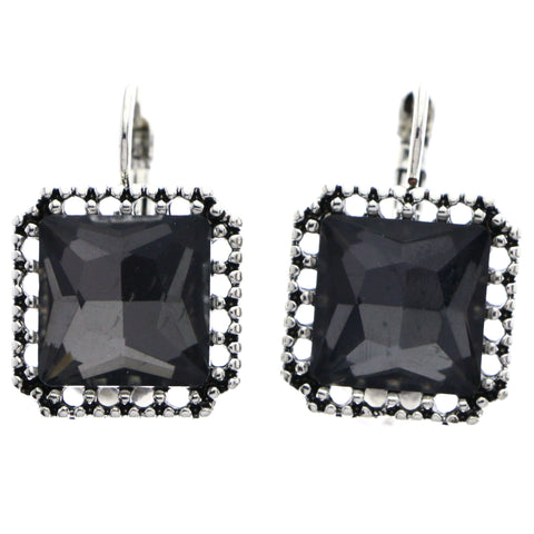 Mi Amore Dangle-Earrings Black/Silver-Tone