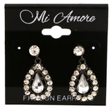 Mi Amore Drop-Dangle-Earrings Silver-Tone