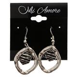 Mi Amore Zebra Stripe Dangle-Earrings Silver-Tone/Black