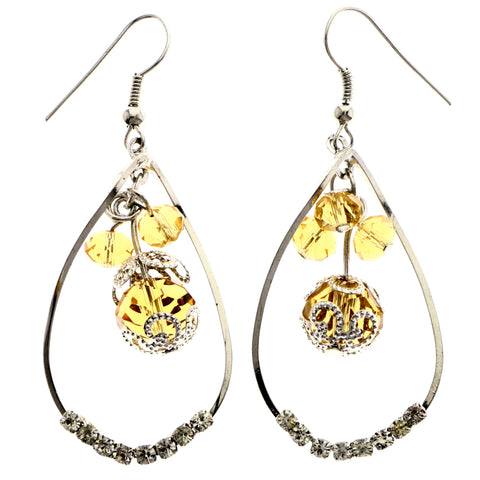 Mi Amore Dangle-Earrings Silver-Tone/Orange