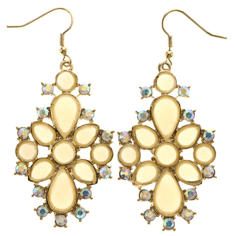 Mi Amore AB Finish Dangle-Earrings Yellow/Gold-Tone