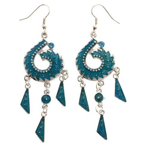 Mi Amore Dangle-Earrings Blue/Silver-Tone