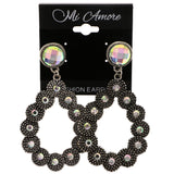 Mi Amore Antiqued AB Finish Drop-Dangle-Earrings Silver-Tone