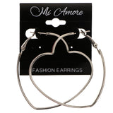 Mi Amore Heart Hoop-Earrings Red/Silver-Tone