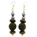 Mi Amore Antiqued Dangle-Earrings Green/Black