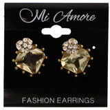 Mi Amore Heart Post-Earrings Yellow/Gold-Tone