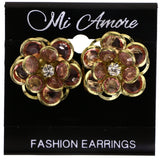 Mi Amore Flower Post-Earrings Pink/Gold-Tone