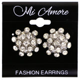 Mi Amore Post-Earrings Silver-Tone